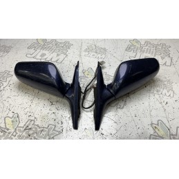 Nissan Skyline R32 Coupe Silvia S13 180SX Folding Side Mirror Pair Blue 5 Pin