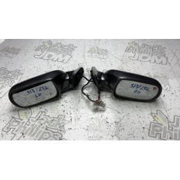 Nissan Skyline R32 Coupe Silvia S13 180SX Folding Side Mirror Pair Gunmetal 5 Pin